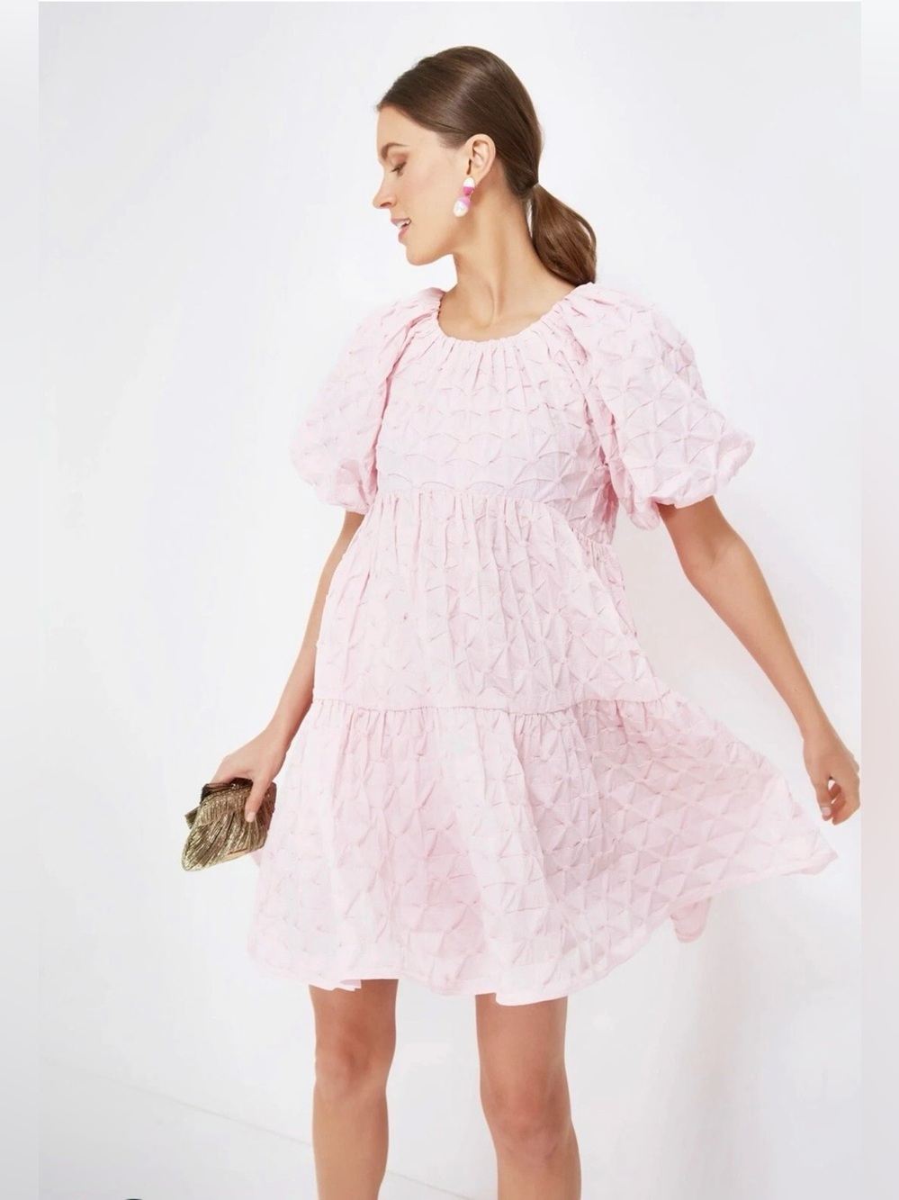 Hyacinth House Diamond Textured Isabella Mini Dress
